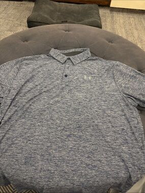 Under Armour Men's Heathered Light Blue Performance Polo